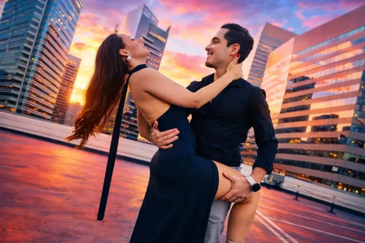 Lucas Krausche e sua esposa